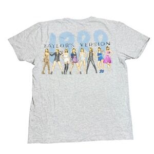 Taylor Swift 1989 Taylors Version Graphic T-Shirt Gray Womens Medium Official